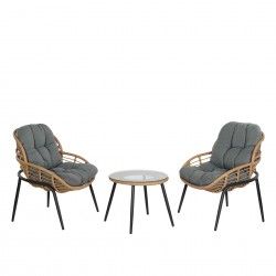 Conjunto 2 Cadeiras Rattan + Mesa Apoio 55X55X47cm