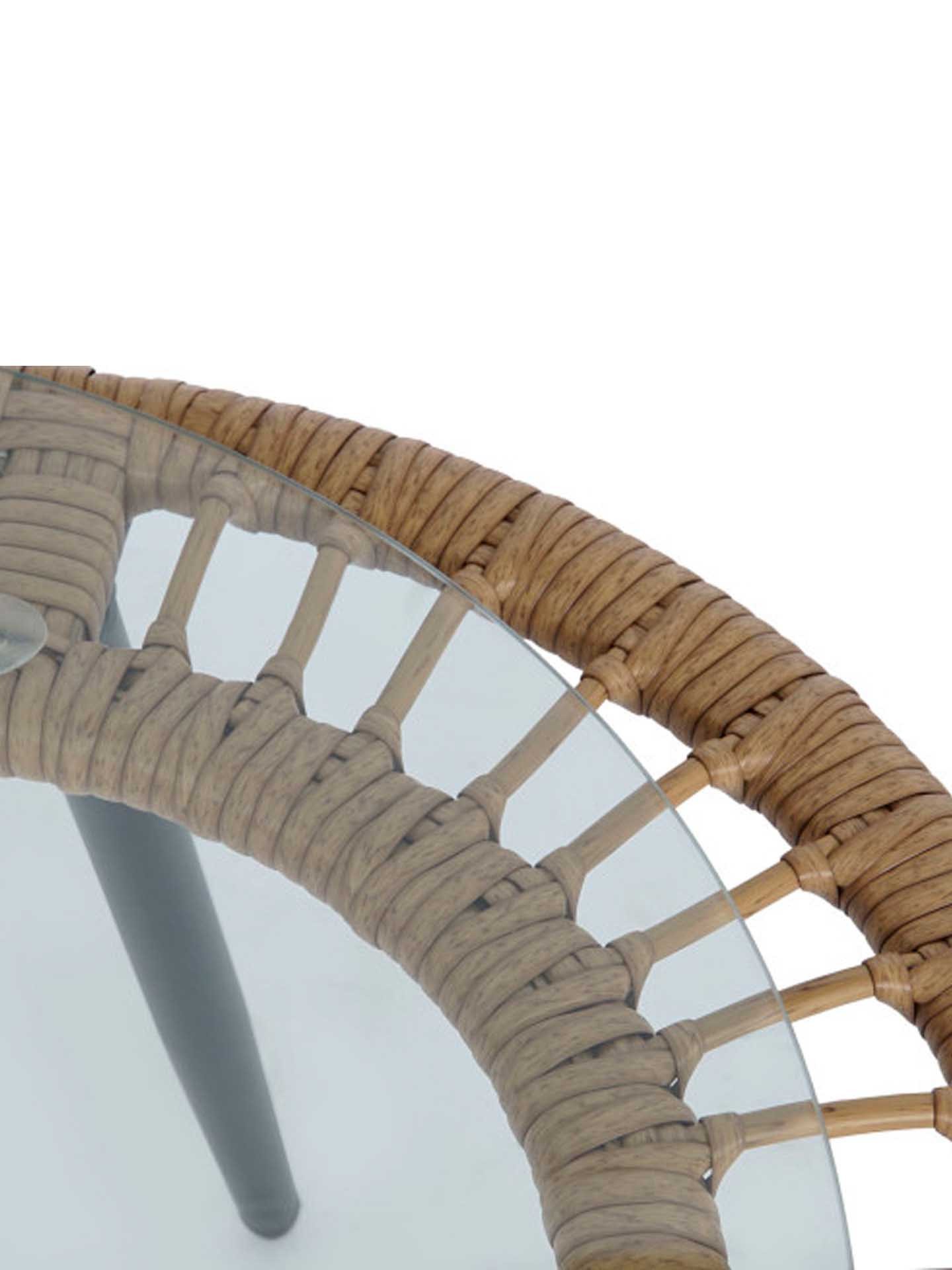 Conjunto 2 Cadeiras Rattan + Mesa Apoio 55X55X47cm