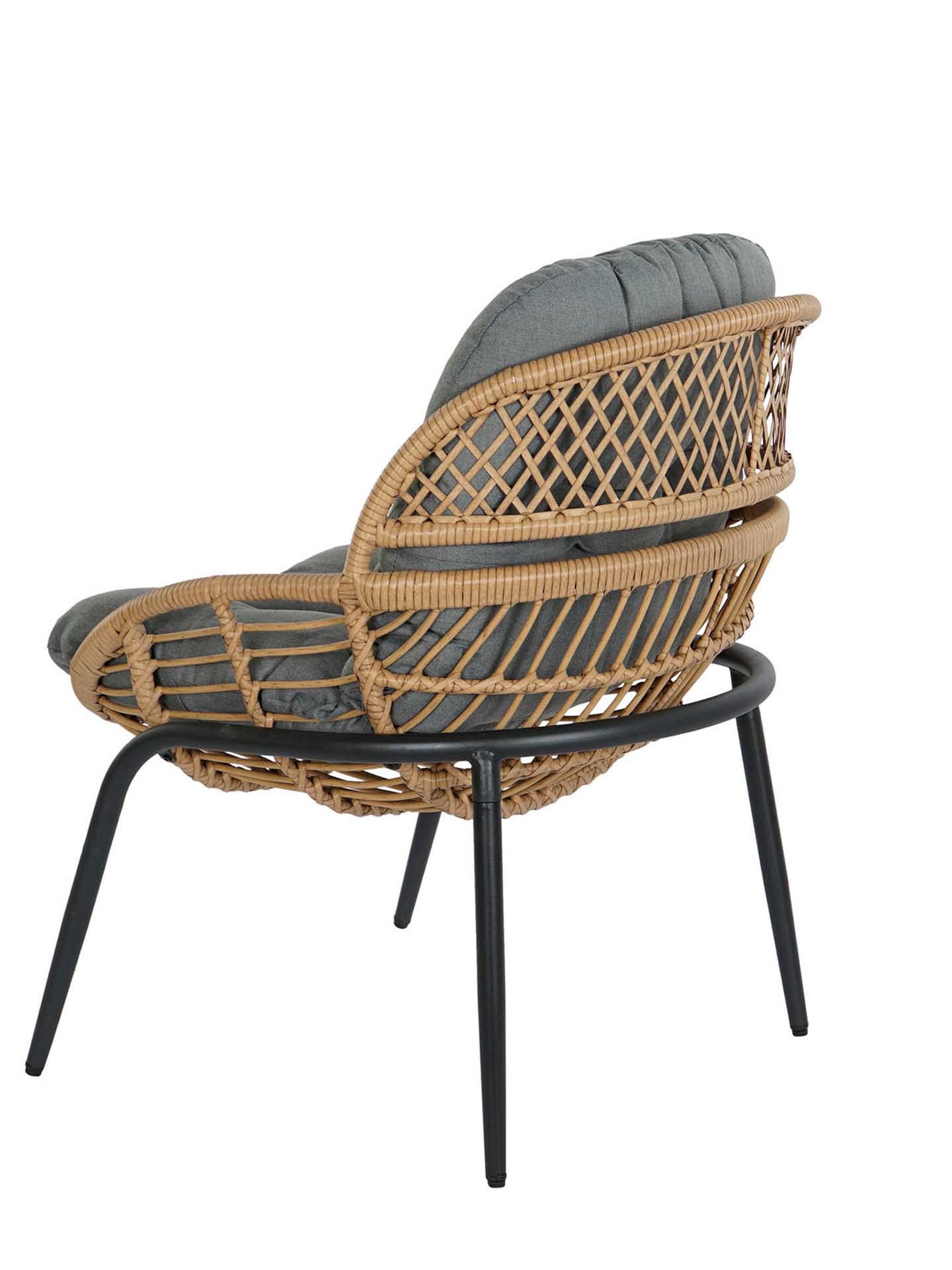 Conjunto 2 Cadeiras Rattan + Mesa Apoio 55X55X47cm