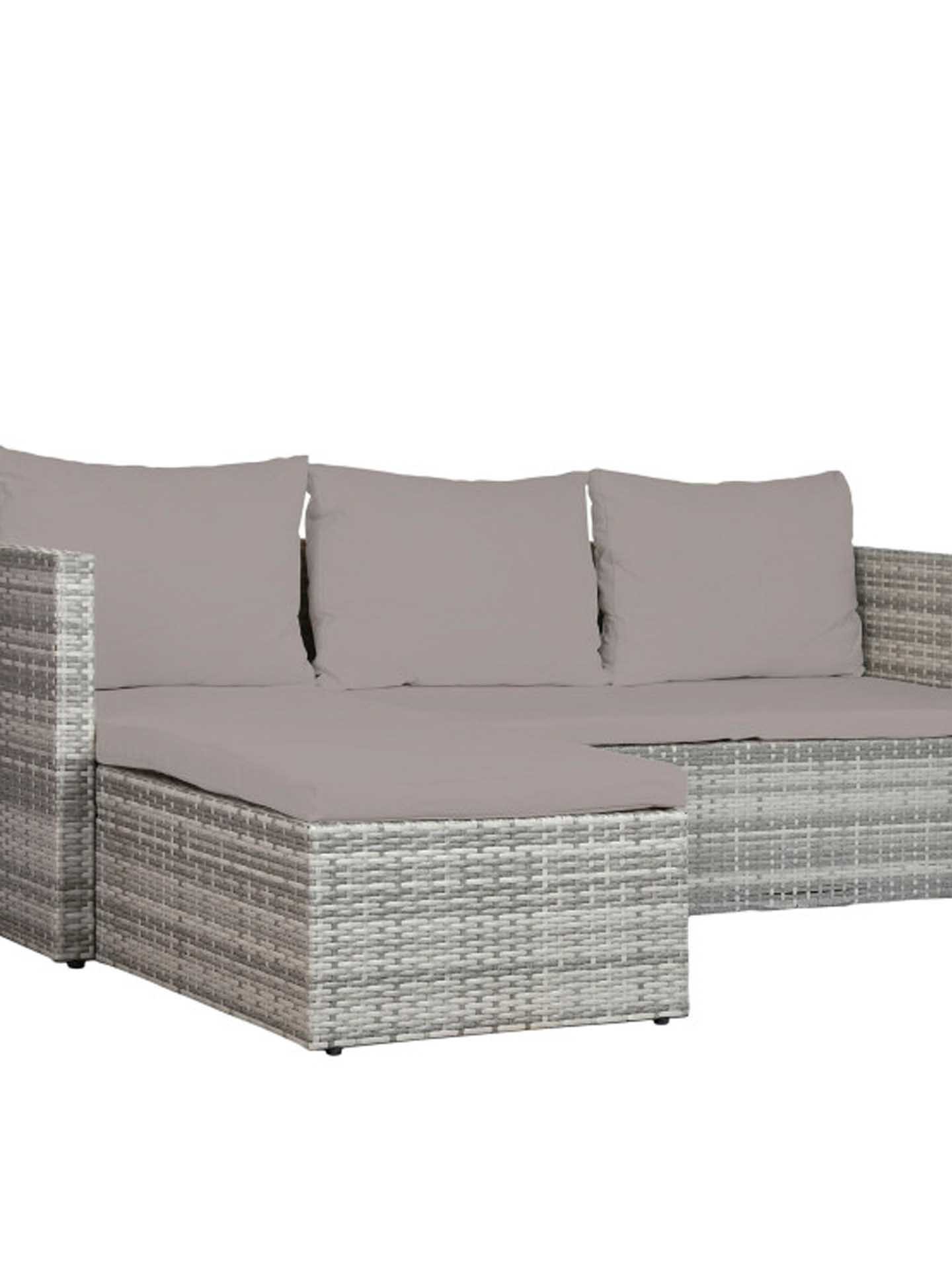 Conjunto Sofá Rattan + Mesa Apoio 195X130X62cm