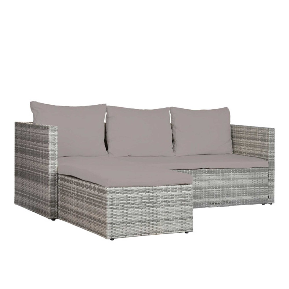 Conjunto Sofá Rattan + Mesa Apoio 195X130X62cm