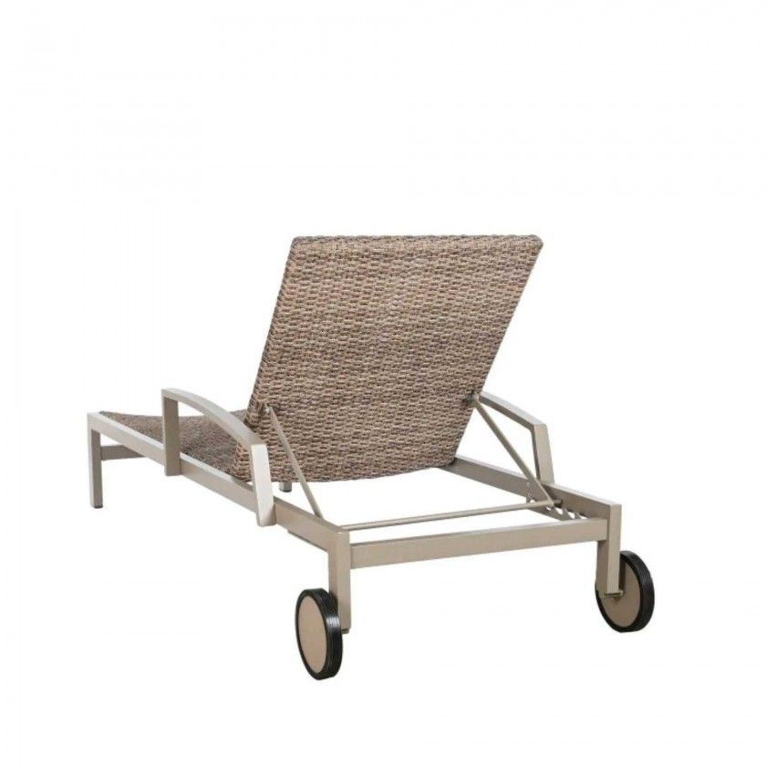 Espregui�adeira Rattan / Alum�nio 195X78X30cm