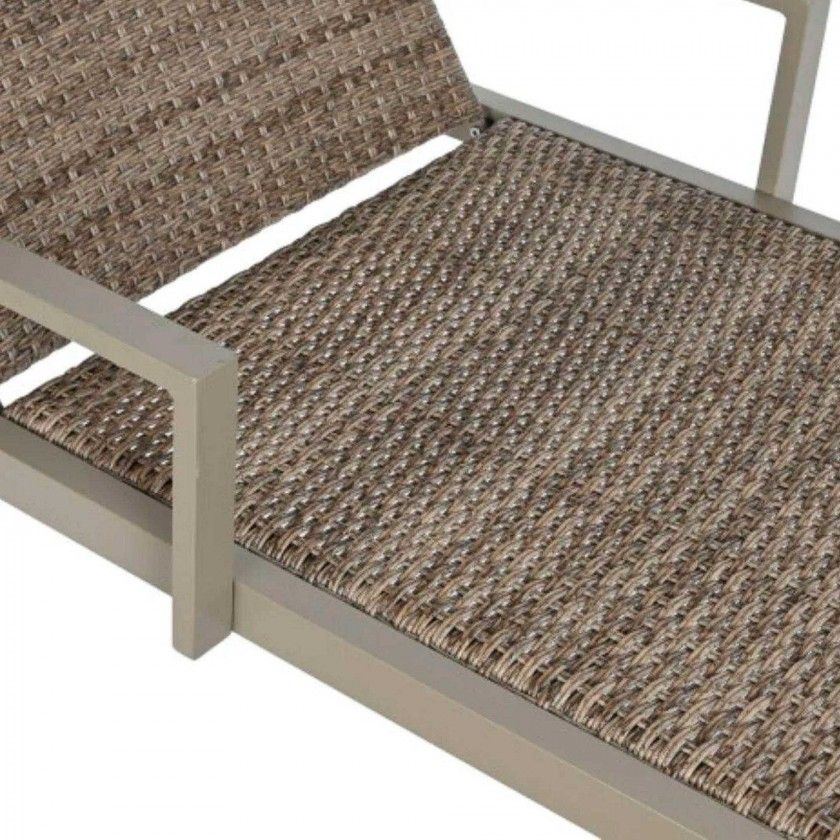 Espregui�adeira Rattan / Alum�nio 195X78X30cm