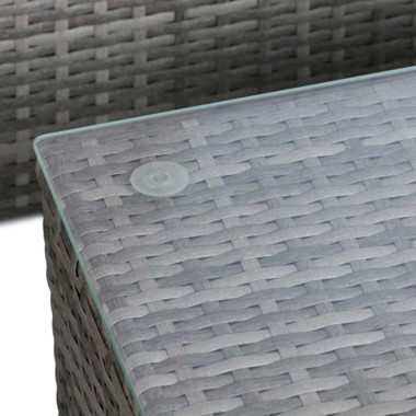 Conjunto Sofá Rattan + Mesa Apoio 195X130X62cm