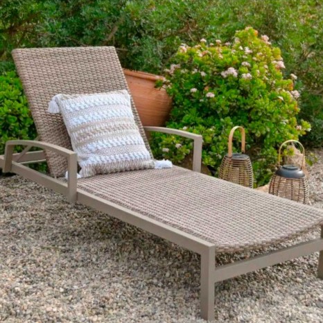 Espreguiçadeira Rattan / Alumínio 195X78X30cm - Image product