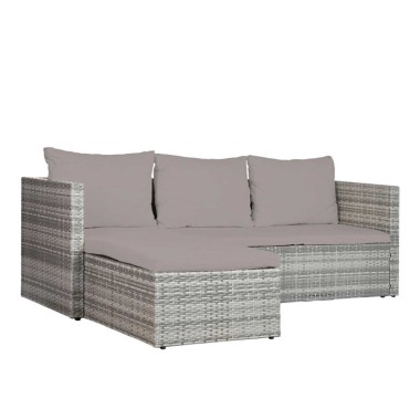 Conjunto Sofá Rattan + Mesa Apoio 195X130X62cm