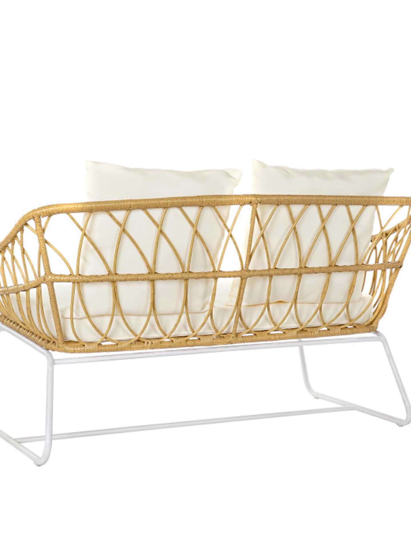 Sofá Rattan / Metal 132X58X80cm