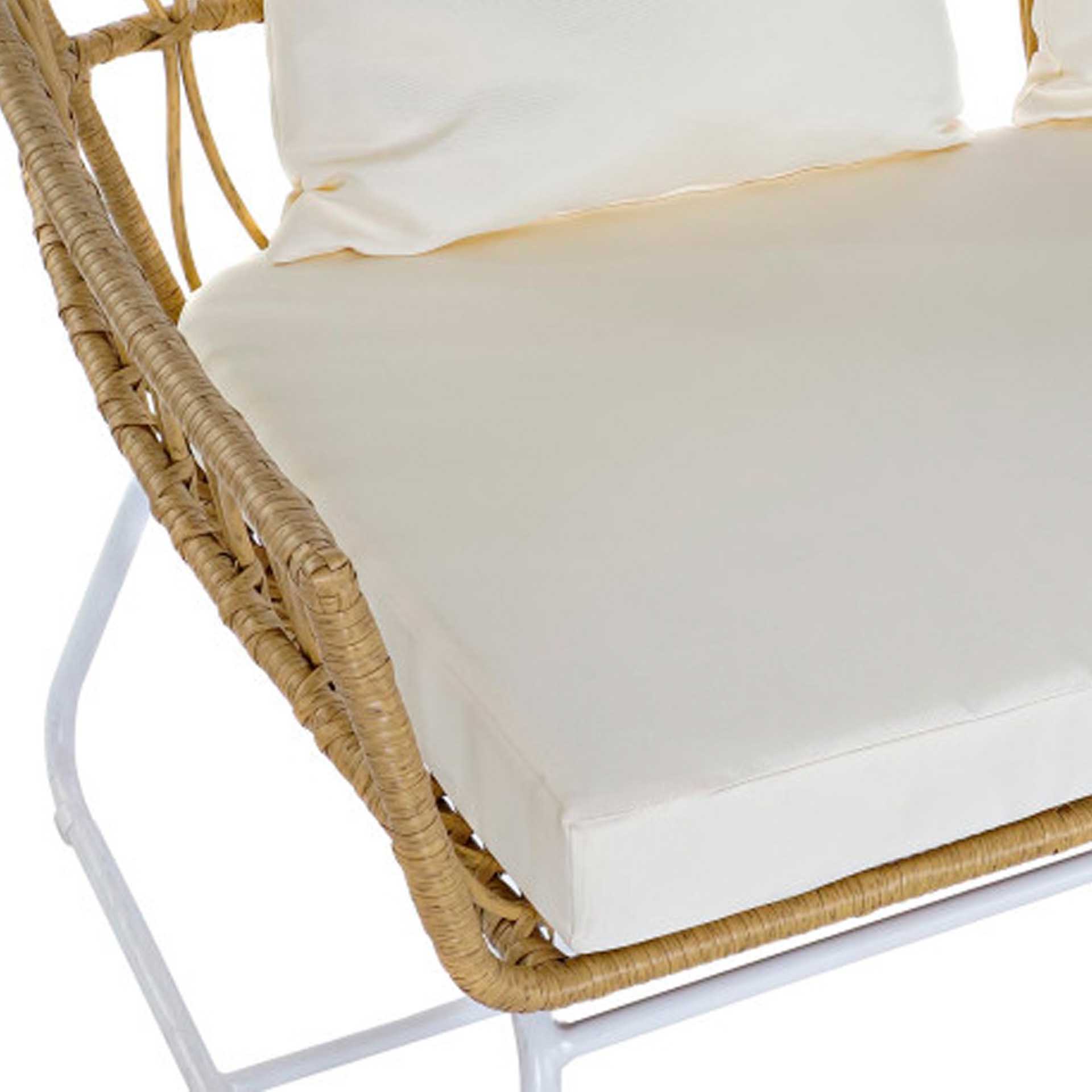 Sofá Rattan / Metal 132X58X80cm