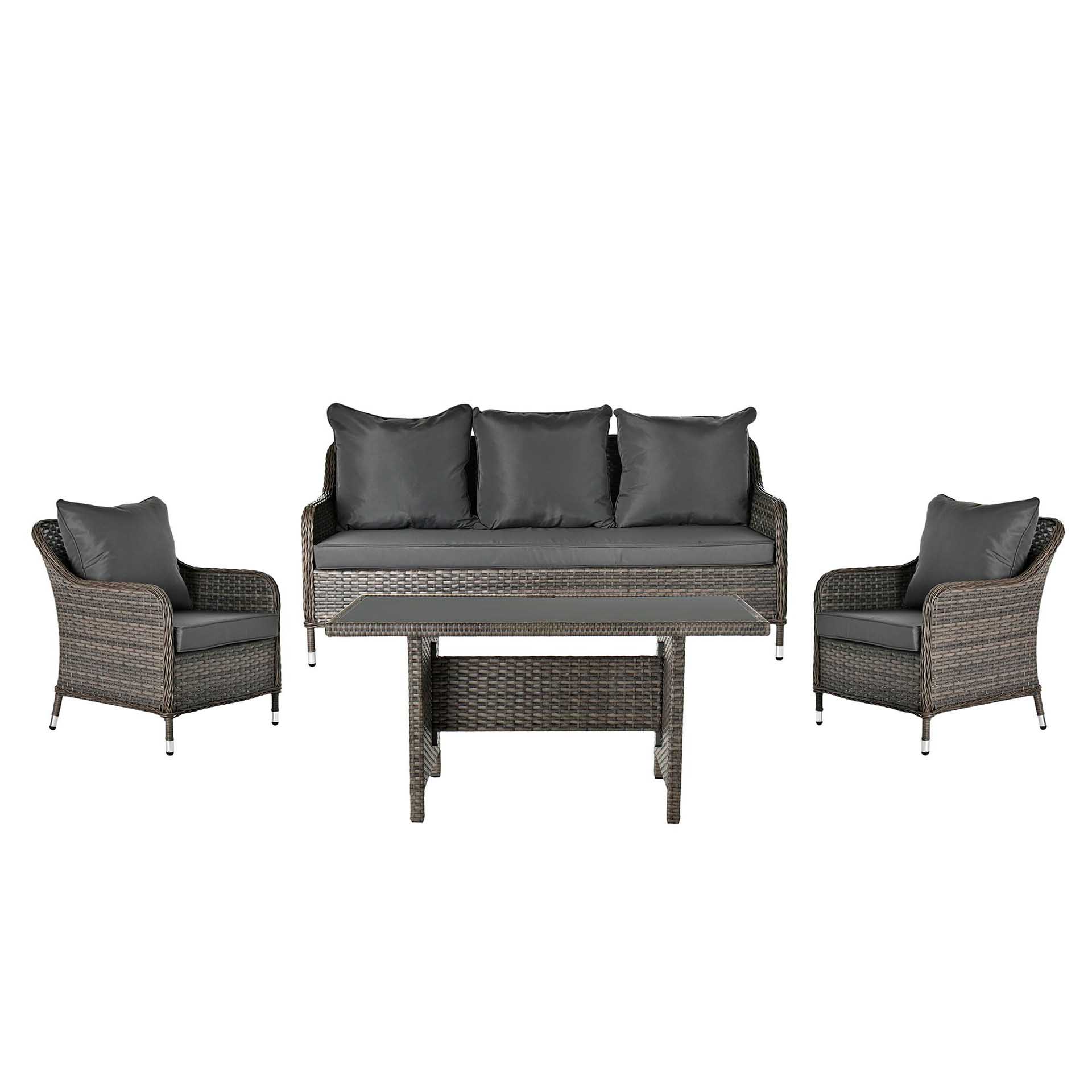 Conjunto 3 Sofás Rattan + Mesa Central 175X73X81cm