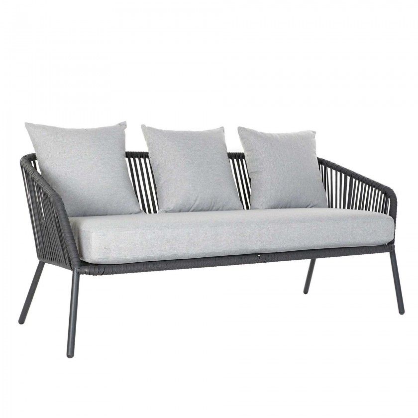 Conjunto 3 Sofs Alumnio + Mesa Central 151.5X72X70cm