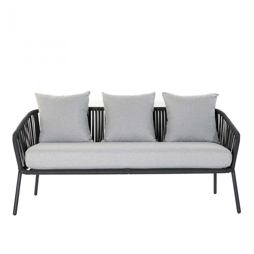 Conjunto 3 Sofs Alumnio + Mesa Central 151.5X72X70cm