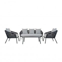 Conjunto 3 Sofs Alumnio + Mesa Central 151.5X72X70cm
