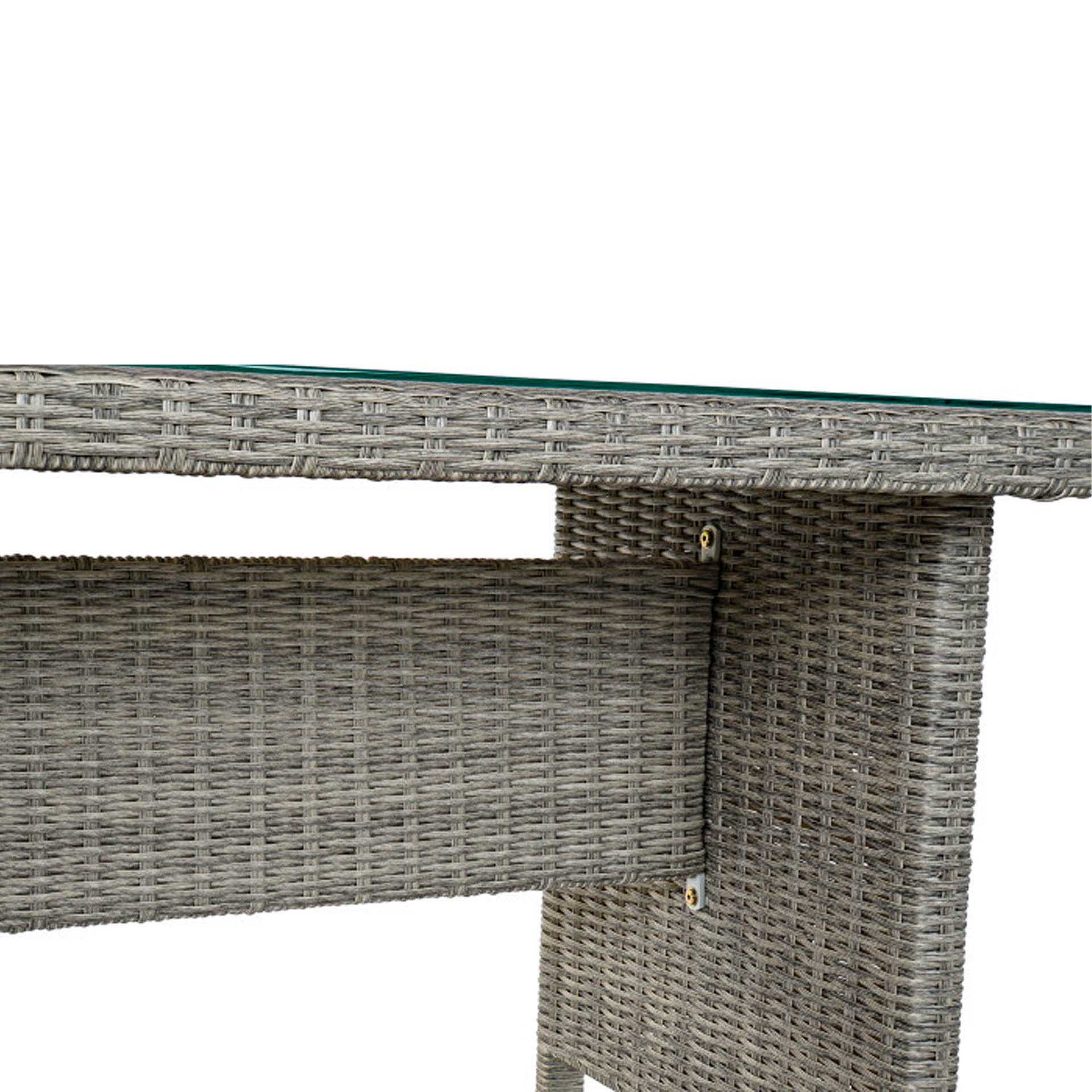 Conjunto 2 Sofás Rattan + 2 Bancos + Mesa Central 267X204X90cm