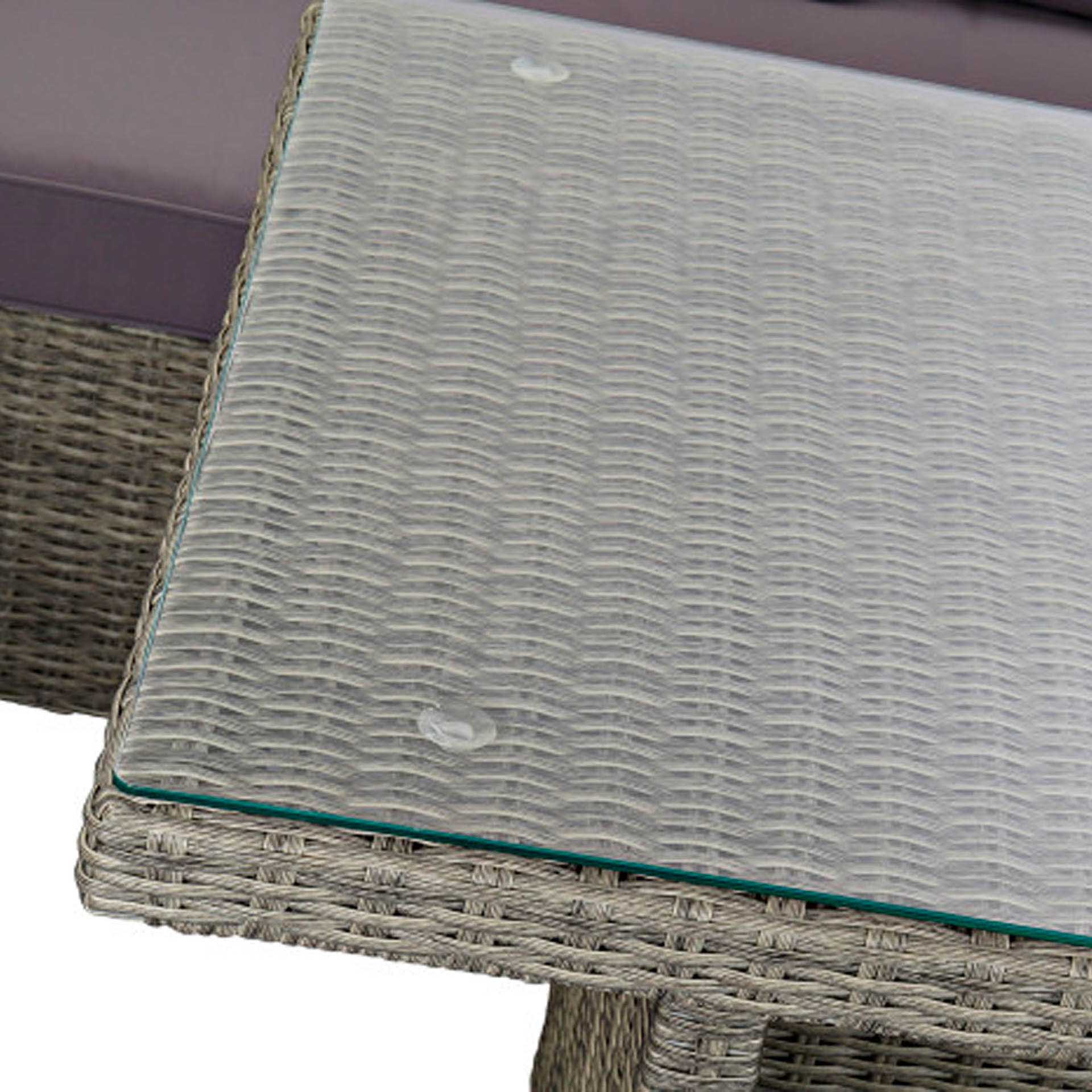 Conjunto 2 Sofás Rattan + 2 Bancos + Mesa Central 267X204X90cm