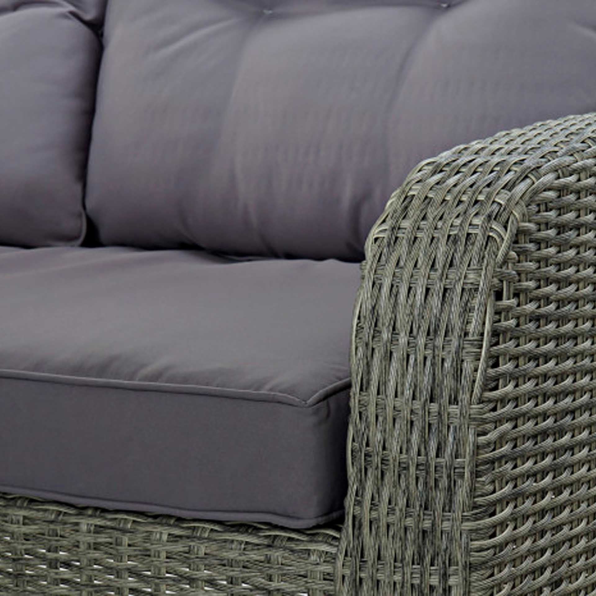 Conjunto 2 Sofás Rattan + 2 Bancos + Mesa Central 267X204X90cm