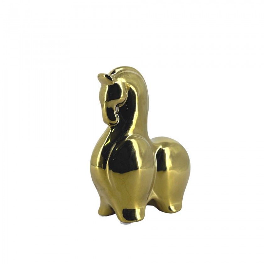 Escultura Cavalo Dourado 19X7X22.5cm