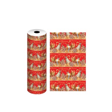 Bobine Papel Embrulho Celuloso Natal Pendentes 4kg 62cm