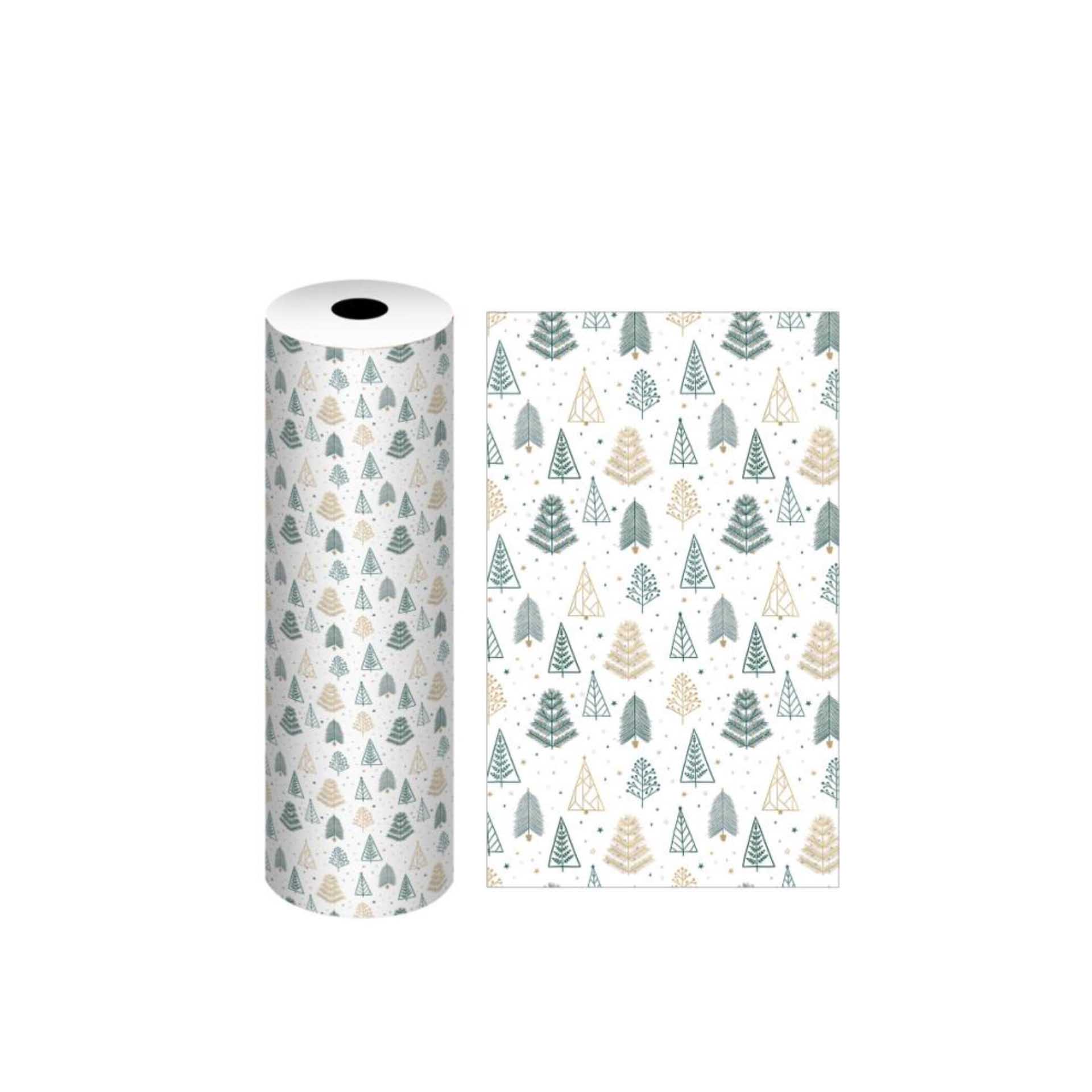 Bobine Papel Embrulho Celuloso Natal 4kg 62cm Árvores
