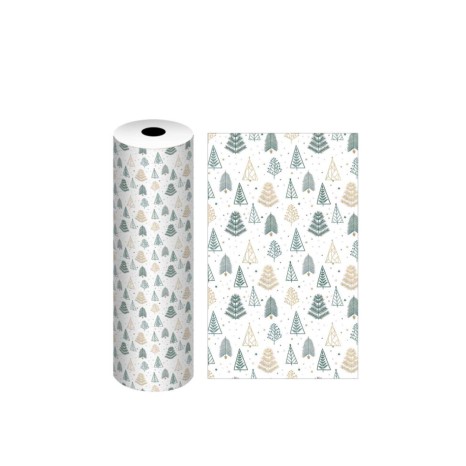Bobine Papel Embrulho Celuloso Natal 4kg 62cm �rvores - Image product