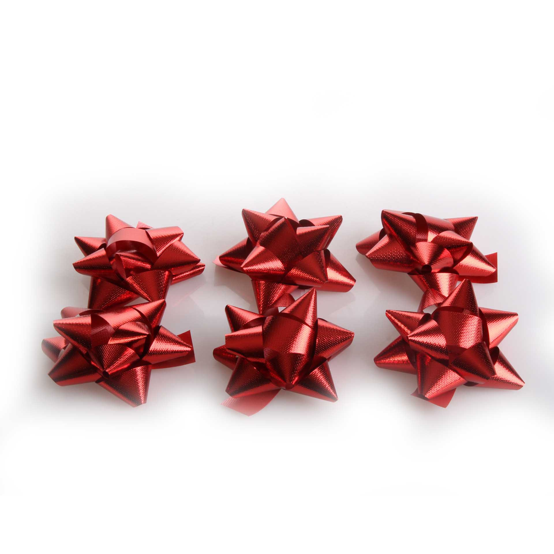 Laço Estrela Metal Vermelho 18mm Pack 6