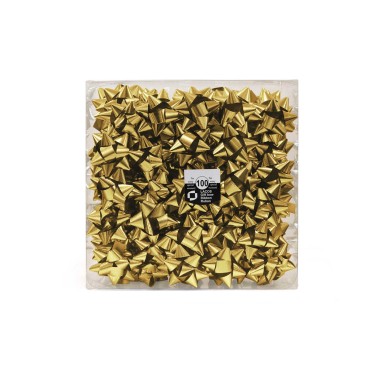 Laço Estrela 18mm Metal Dourado Caixa 100