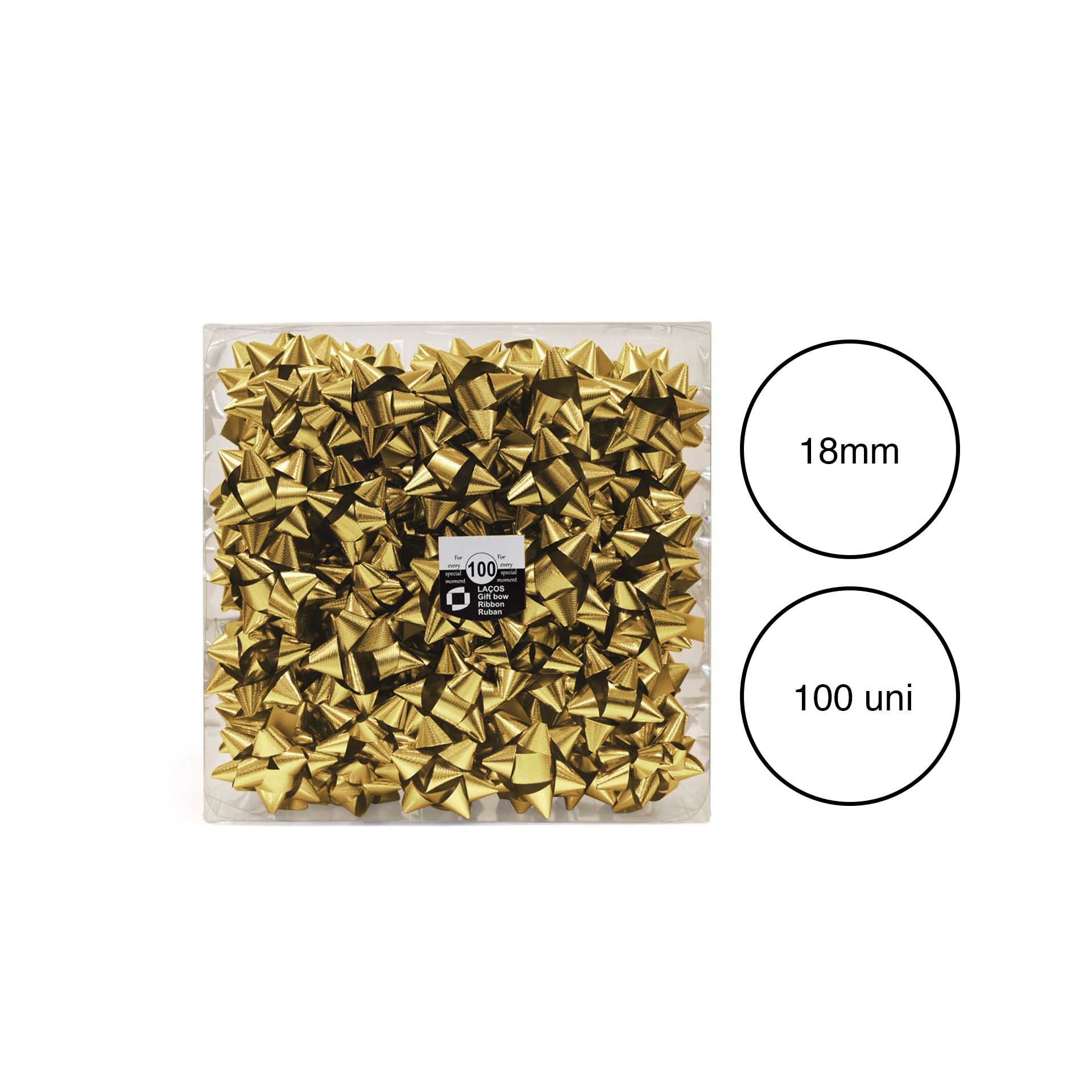 Laço Estrela 18mm Metal Dourado Caixa 100