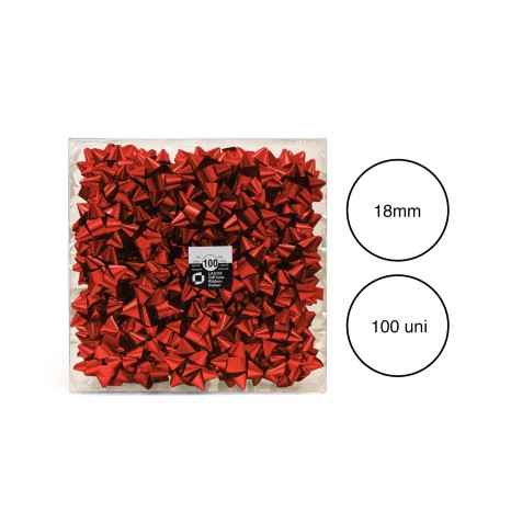 Laço Estrela 18mm Metal Vermelho Caixa 100 - Image product