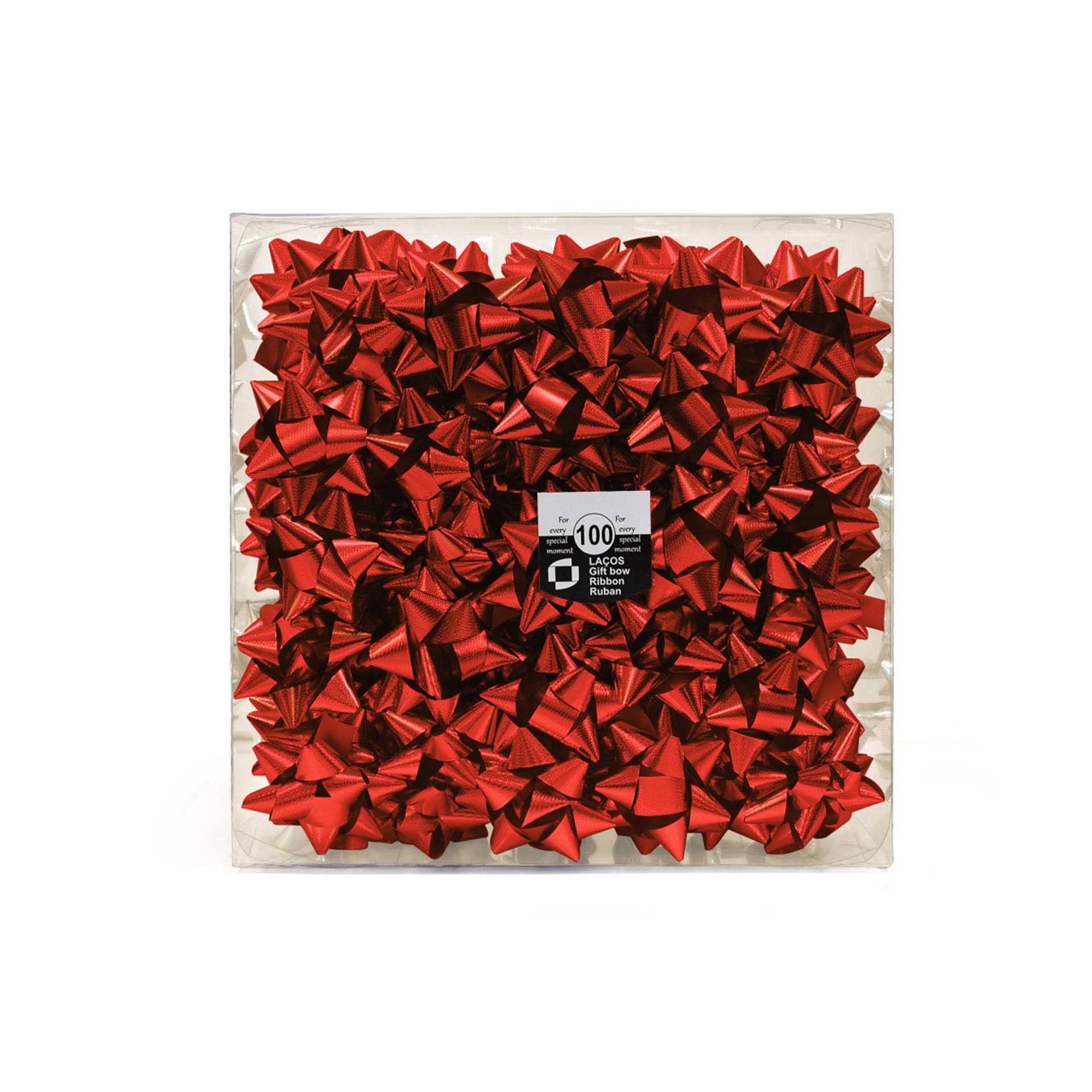 Laço Estrela 18mm Metal Vermelho Caixa 100