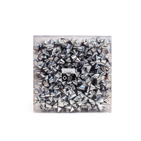 Laço Estrela 18mm Metal Prateado Caixa 100 - Image product