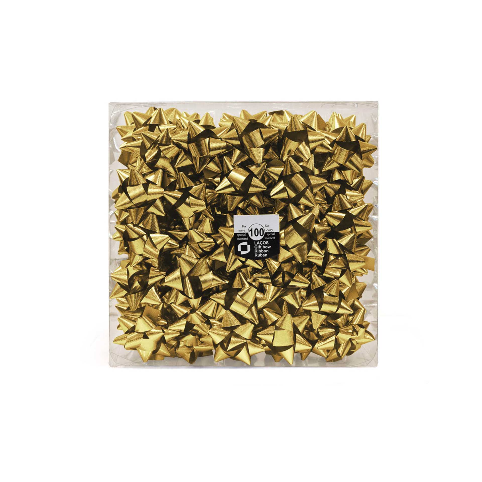 Laço Estrela 18mm Metal Dourado Caixa 100