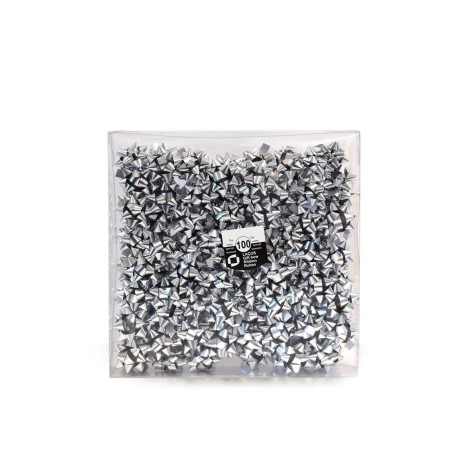 Laço Estrela 10mm Metal Prateado Caixa 100 - Image product
