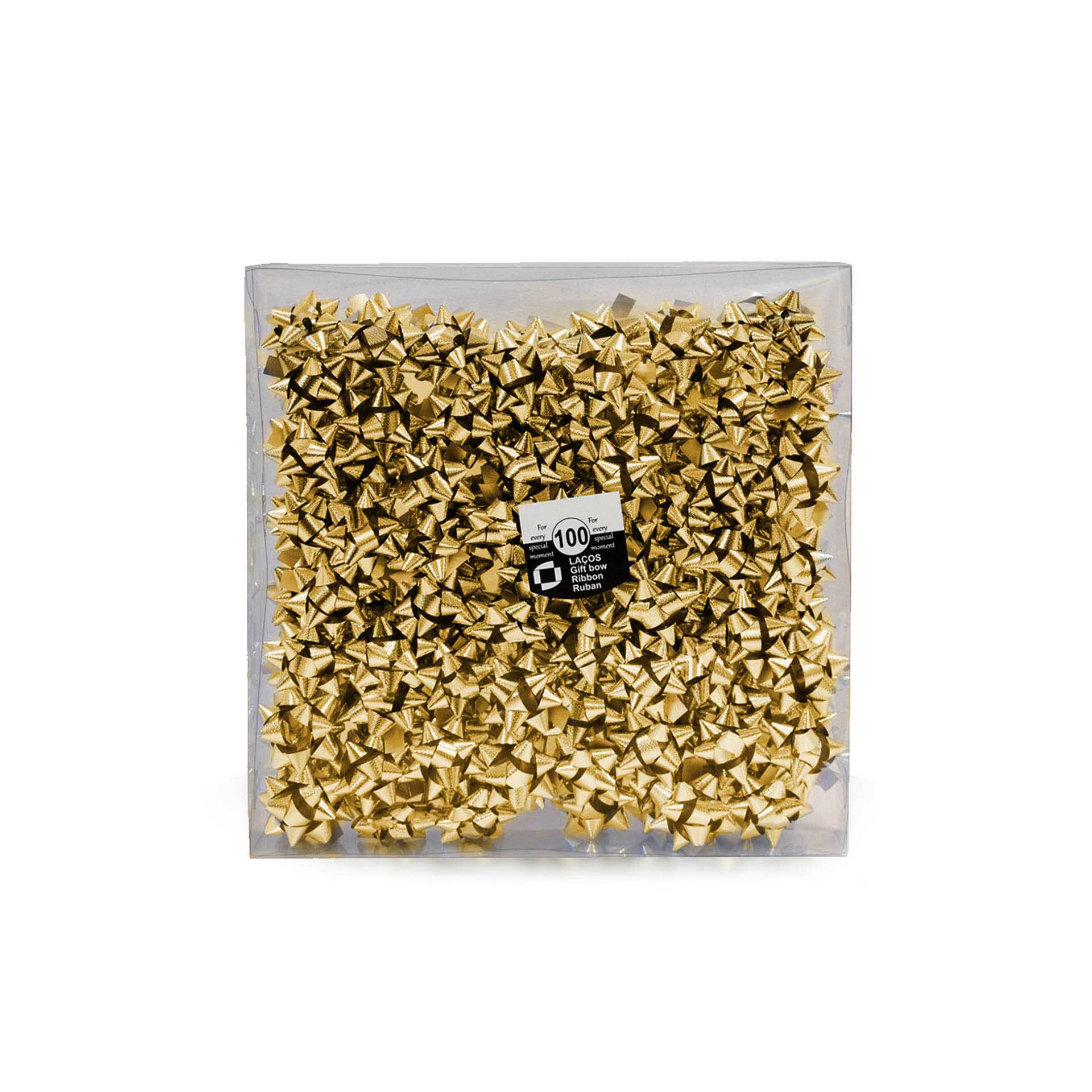 Laço Estrela 10mm Metal Dourado Caixa 100