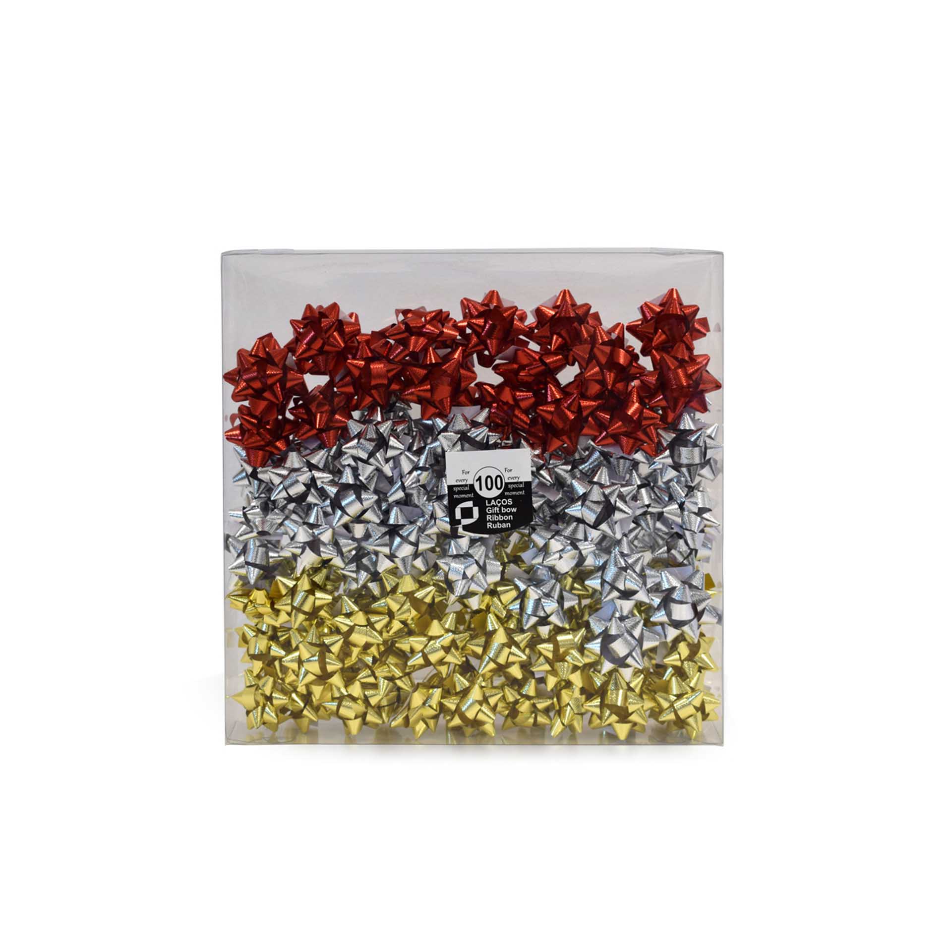 Laço Estrela 10mm Metal Sortido Caixa 100