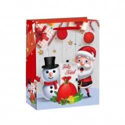 Saco Papel Natal Vermelho Pai Natal 50X18X70cm Saco Papel Natal Vermelho Pai Natal 50X18X70cm