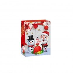 Saco Papel Natal Vermelho Pai Natal 18X10X23cm