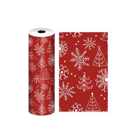 Bobine Papel Embrulho Celuloso Natal 4kg 62cm Vermelho - Image product