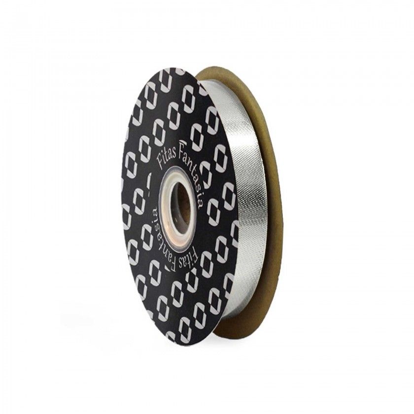 Rolo Fita Embrulho Martelado 18mm 100m Metal Prateado