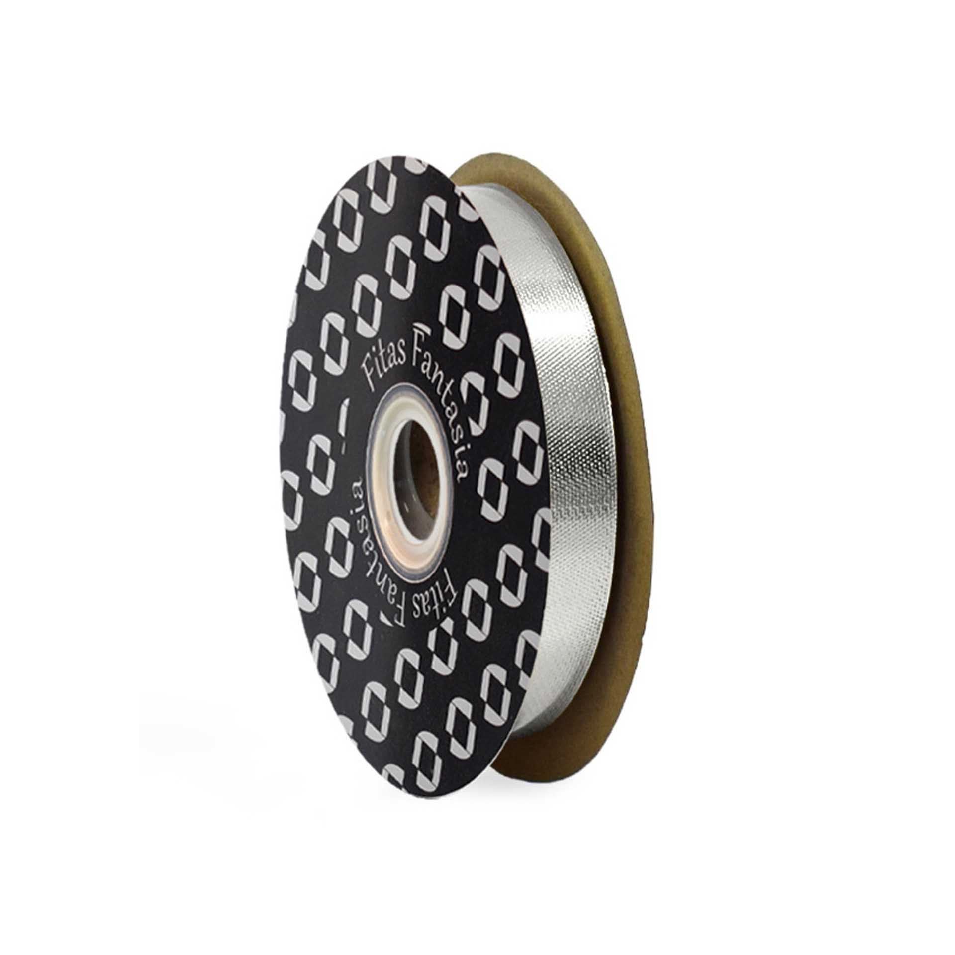 Rolo Fita Embrulho Martelado 18mm 100m Metal Prateado