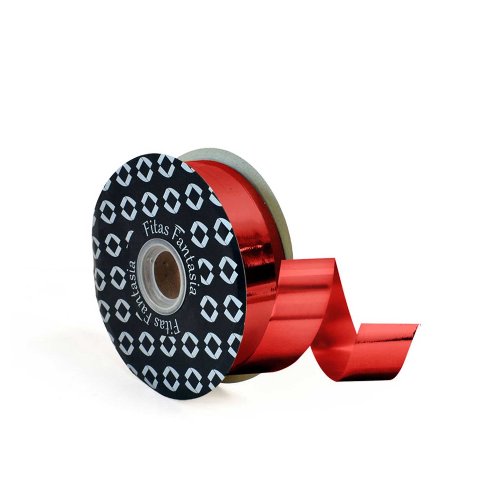 Rolo Fita Embrulho 32mm 100m Metal Vermelho
