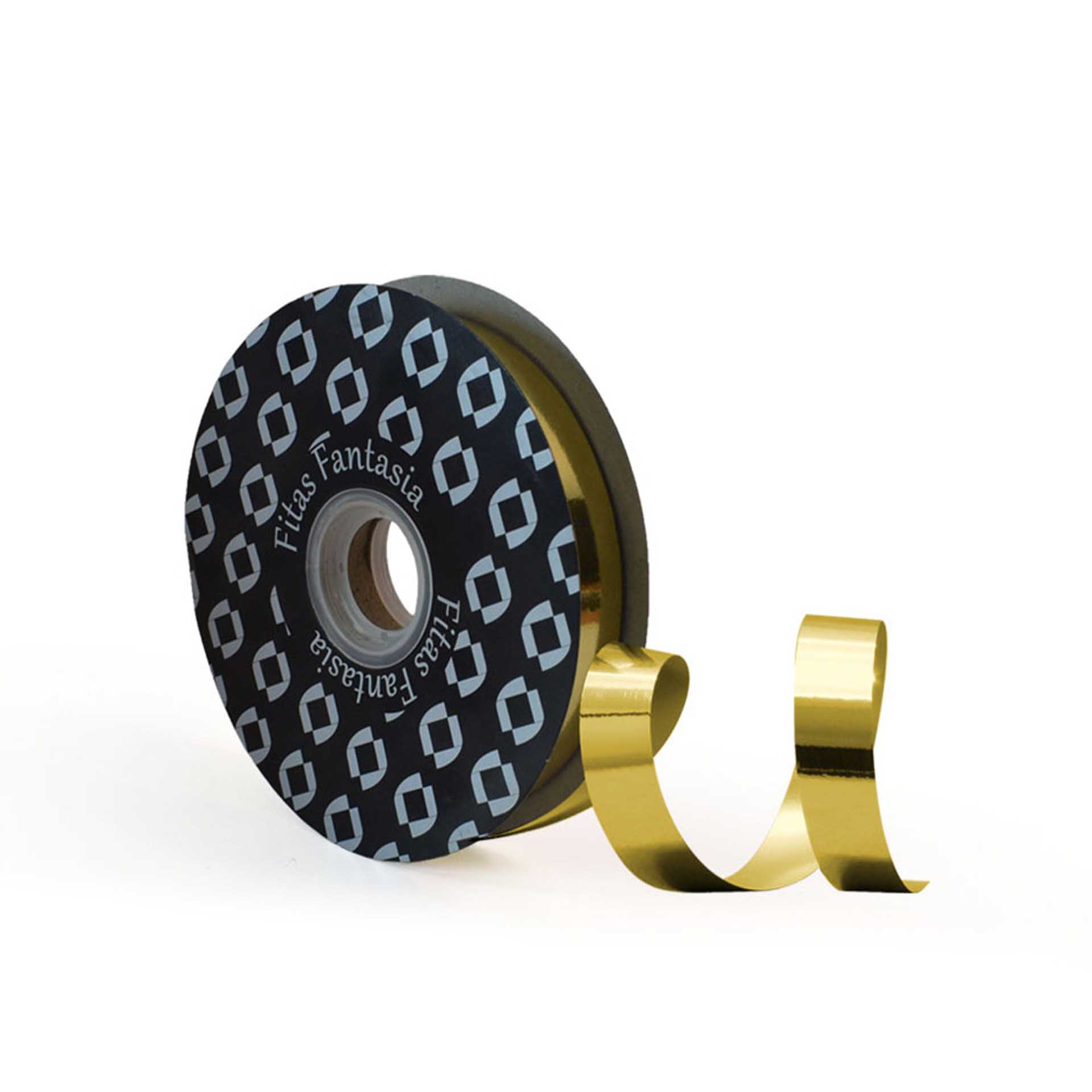 Rolo Fita Embrulho Metal Dourado 18mm 100m