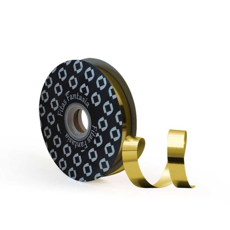 Rolo Fita Embrulho Metal Dourado 18mm 100m - Image product