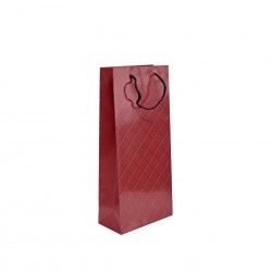 Saco Papel 2 Garrafas Asa Cordão 18X9X39cm Xadrez Vermelho Saco Papel 2 Garrafas Asa Cordão 18X9X39cm Xadrez Vermelho