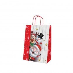 Saco Papel Asa Retorcida Natal 18X8X24cm Pai Natal Saco Papel Asa Retorcida Natal 18X8X24cm Pai Natal