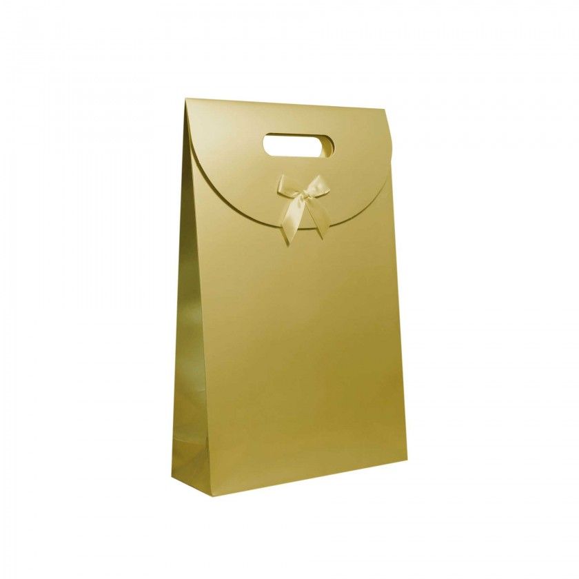 Saco Papel Lux Dourado 26X9X40cm Saco Papel Lux Dourado 26X9X40cm