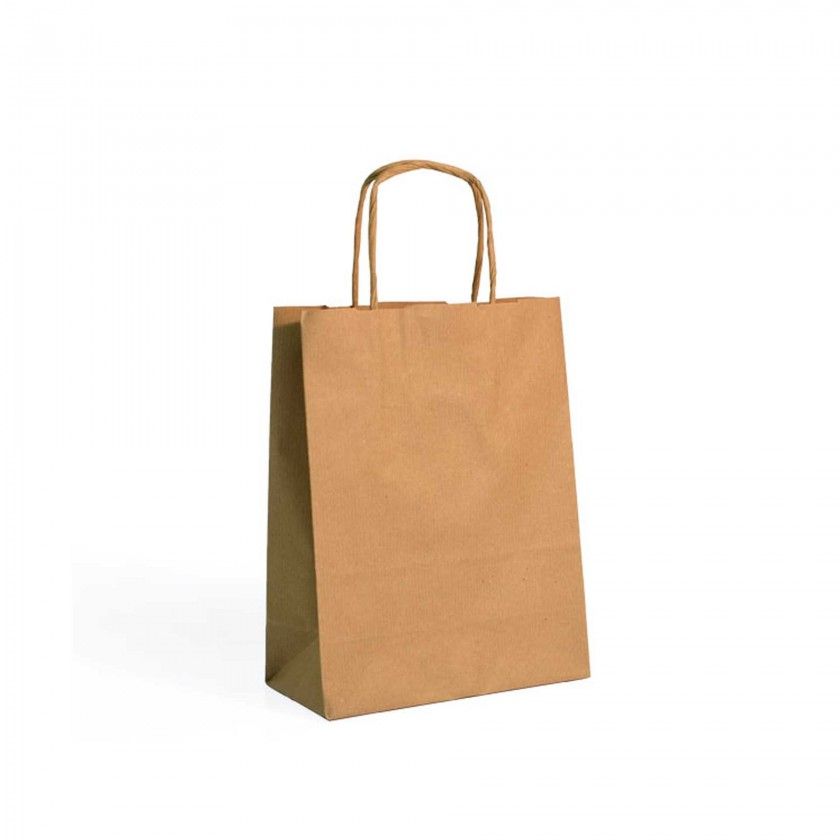 Saco Papel Kraft Asa Retorcida 32X14X40cm
