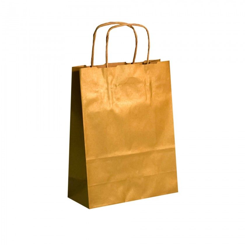 Saco Papel Kraft Asa Retorcida 32X14X40cm