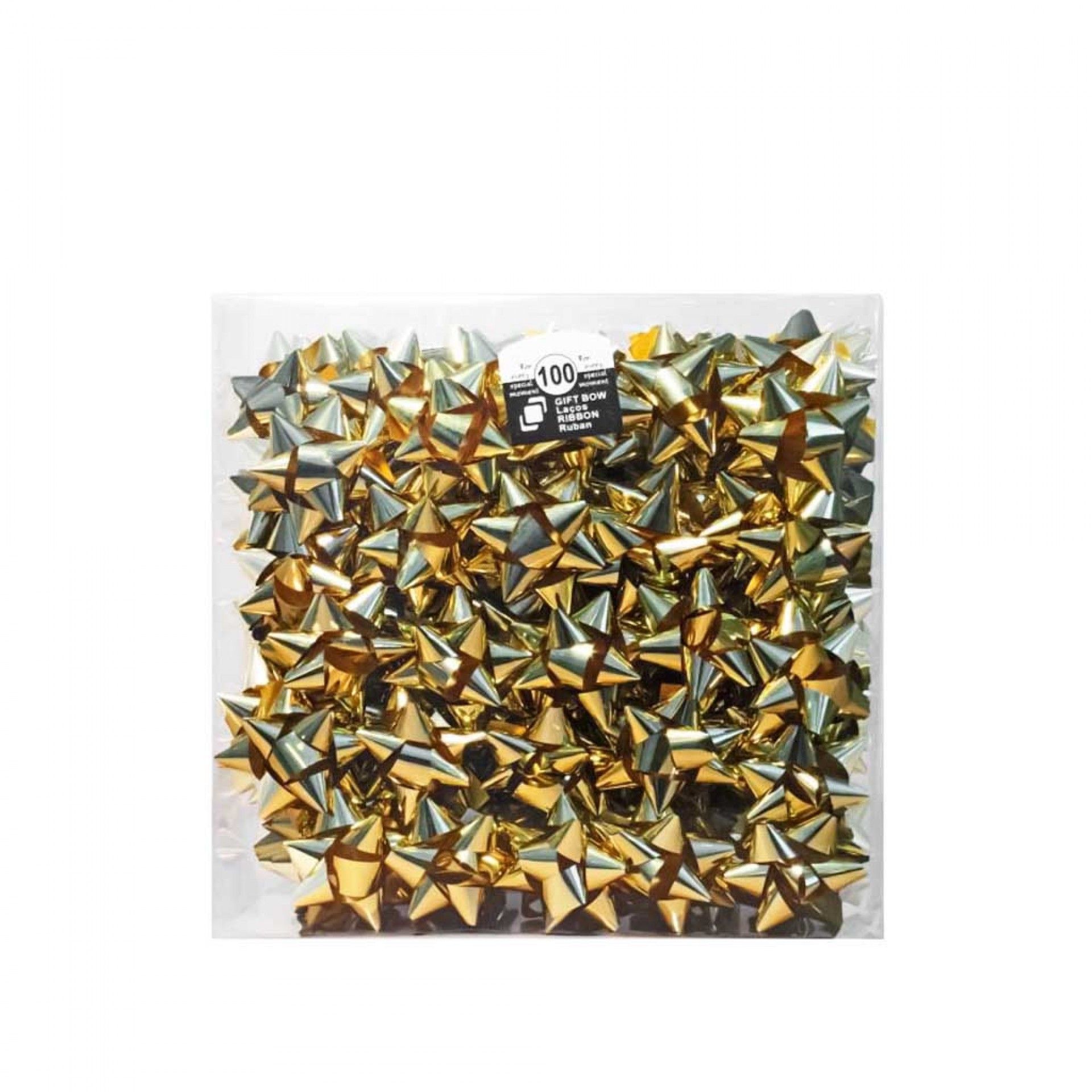 Laços Metálicos Dourados 76mm Caixa 100