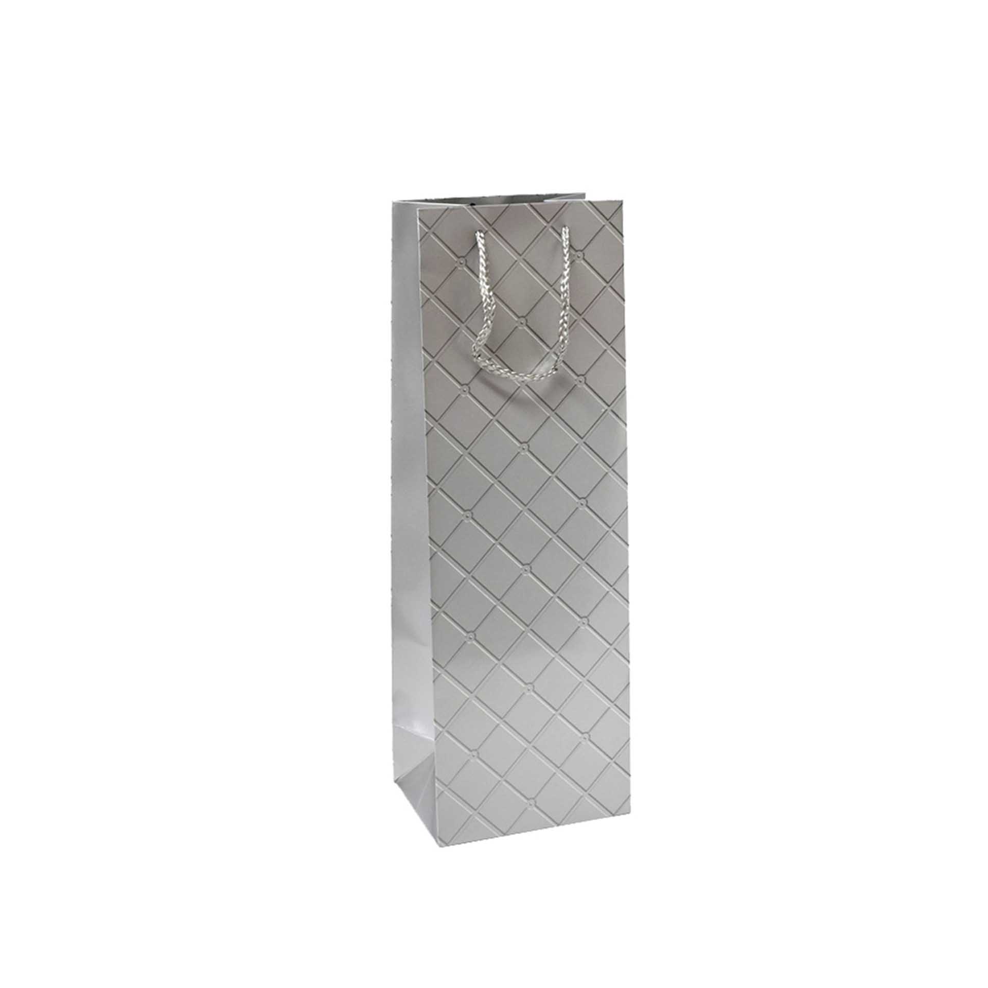 Saco Papel 1 Garrafa Xadrez 12X9X36cm