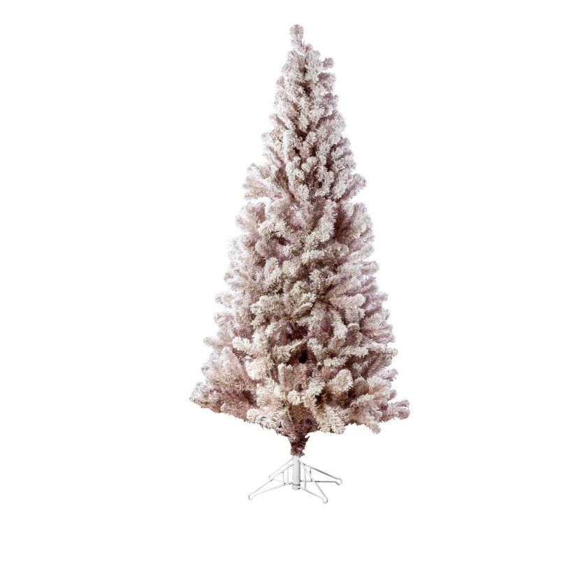 Arvore Natal Rosa Com Neve 185CM