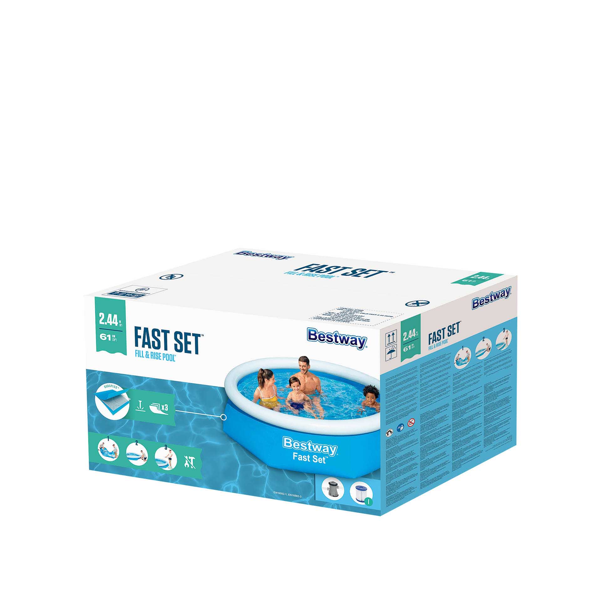Piscina Fast Set 244X61CM + Bomba Filtrar